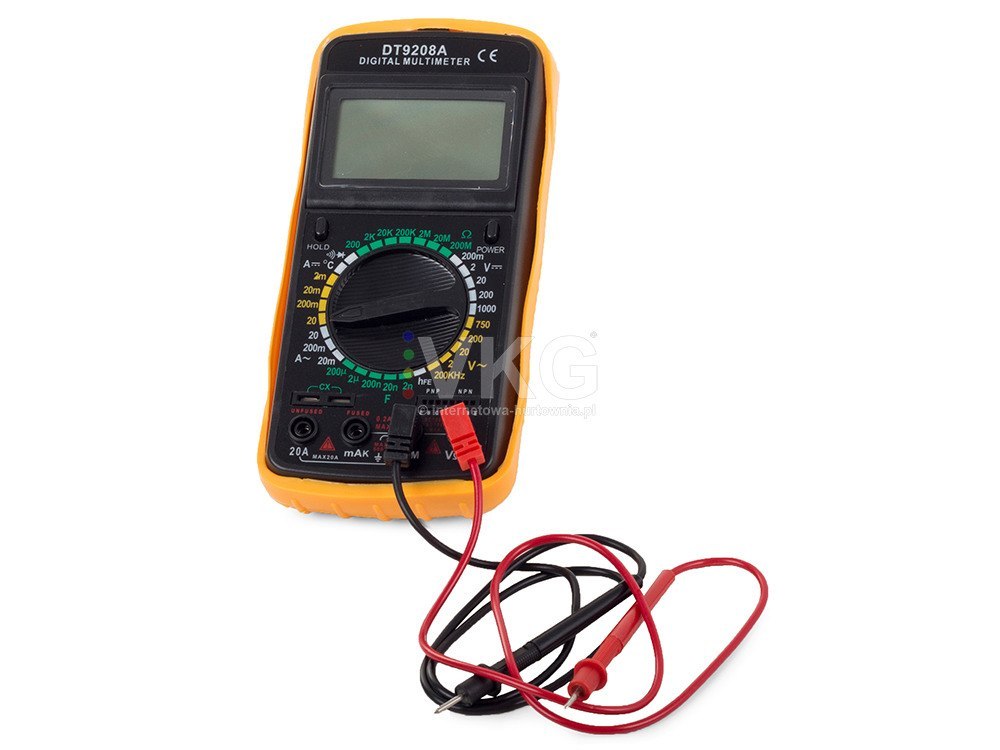 cyfrowy multimetr temperaturą DT9208A wyświelacz LCD sonda